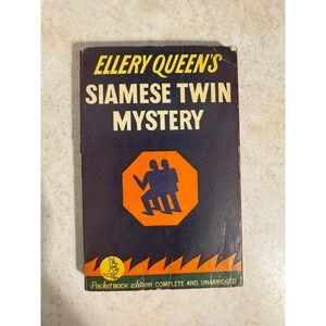 Vintage 1941 Ellery Queen Siamese Twin Mystery Pocket Book Paperback 1st Print